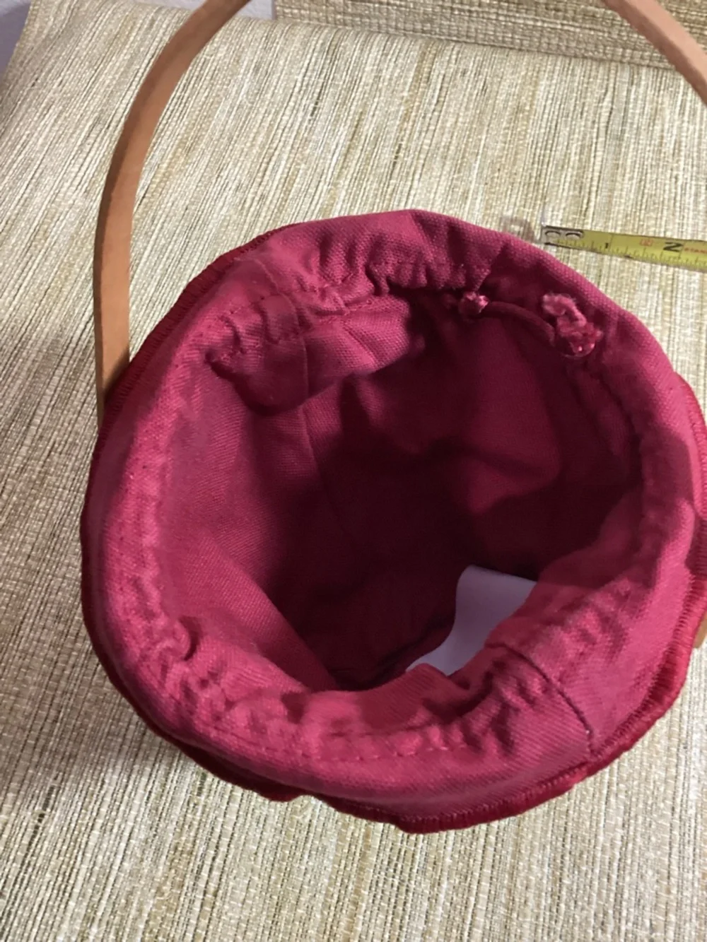 Vintage Longaberger Peppermint Stripe Valentines Basket Fabric ,Plastic Liner